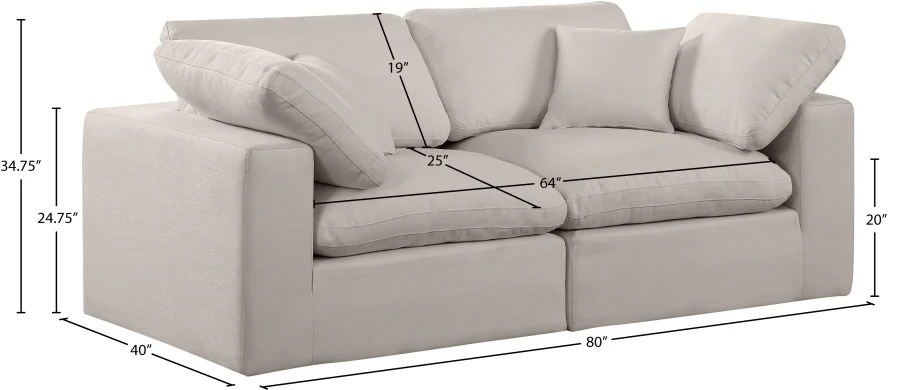 Comfy Linen Textured Fabric Sofa - Image 59