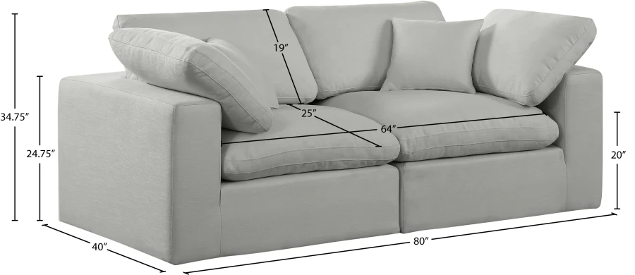 Comfy Linen Textured Fabric Sofa - Image 9