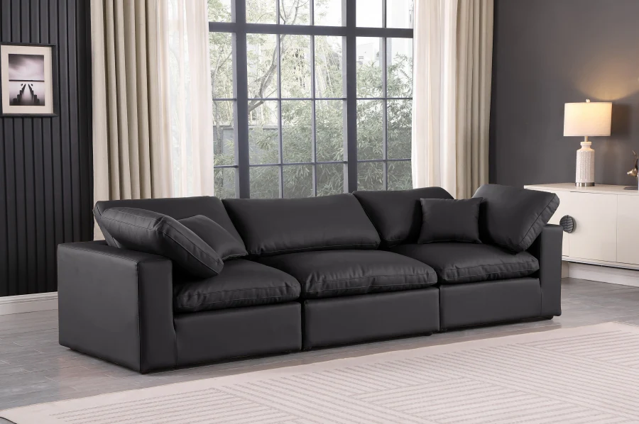 Comfy Vegan Leather Sofa - Image 11