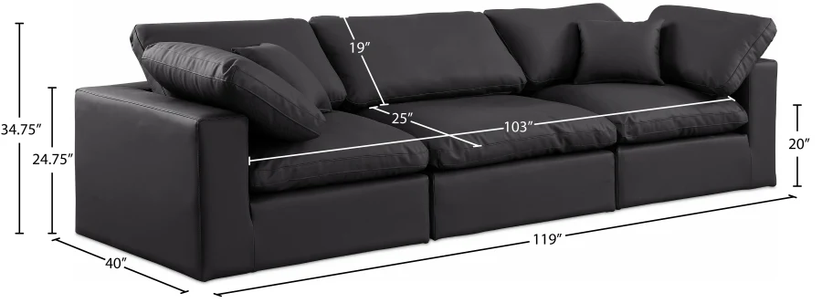 Comfy Vegan Leather Sofa - Image 18