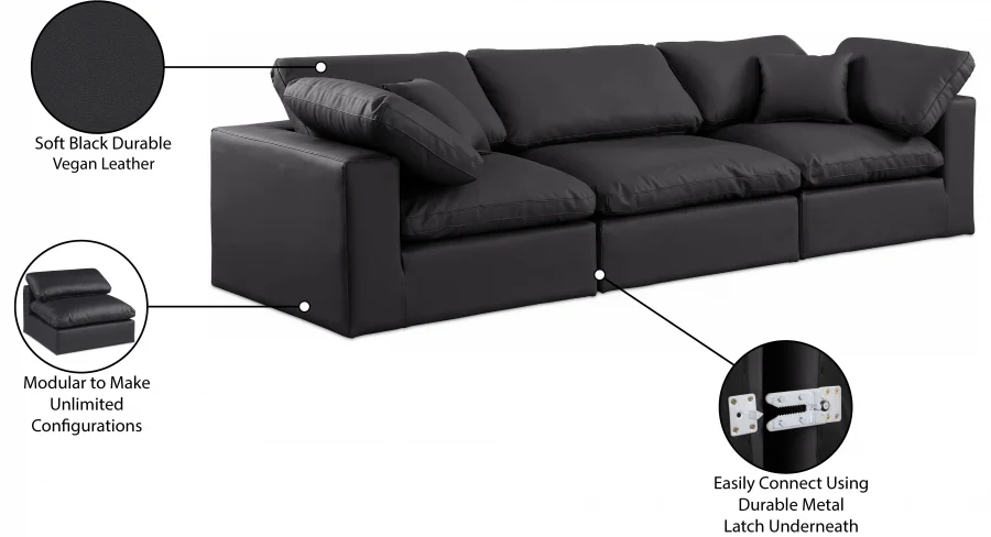 Comfy Vegan Leather Sofa - Image 19