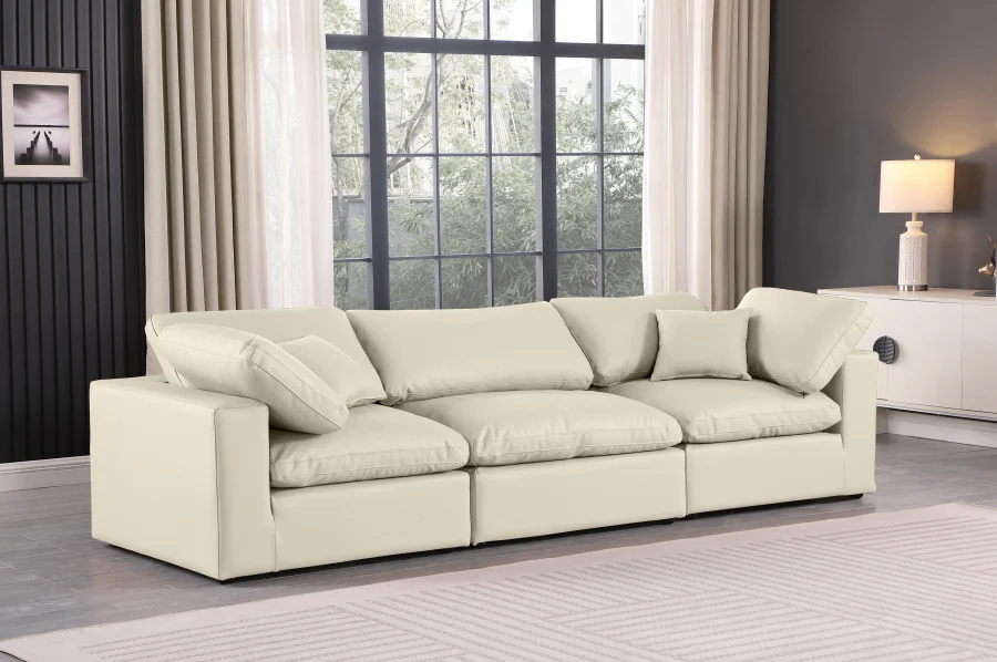Comfy Vegan Leather Sofa - Image 2