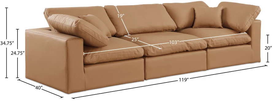 Comfy Vegan Leather Sofa - Image 28