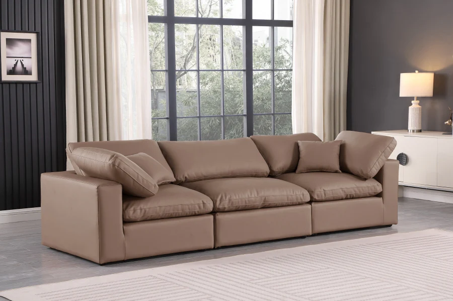 Comfy Vegan Leather Sofa - Image 31