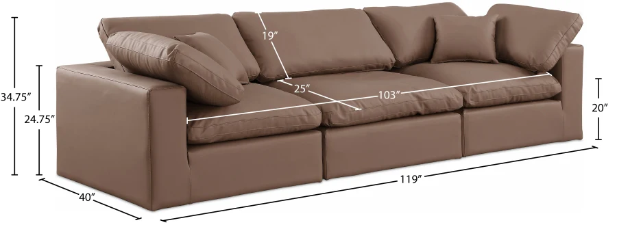 Comfy Vegan Leather Sofa - Image 38