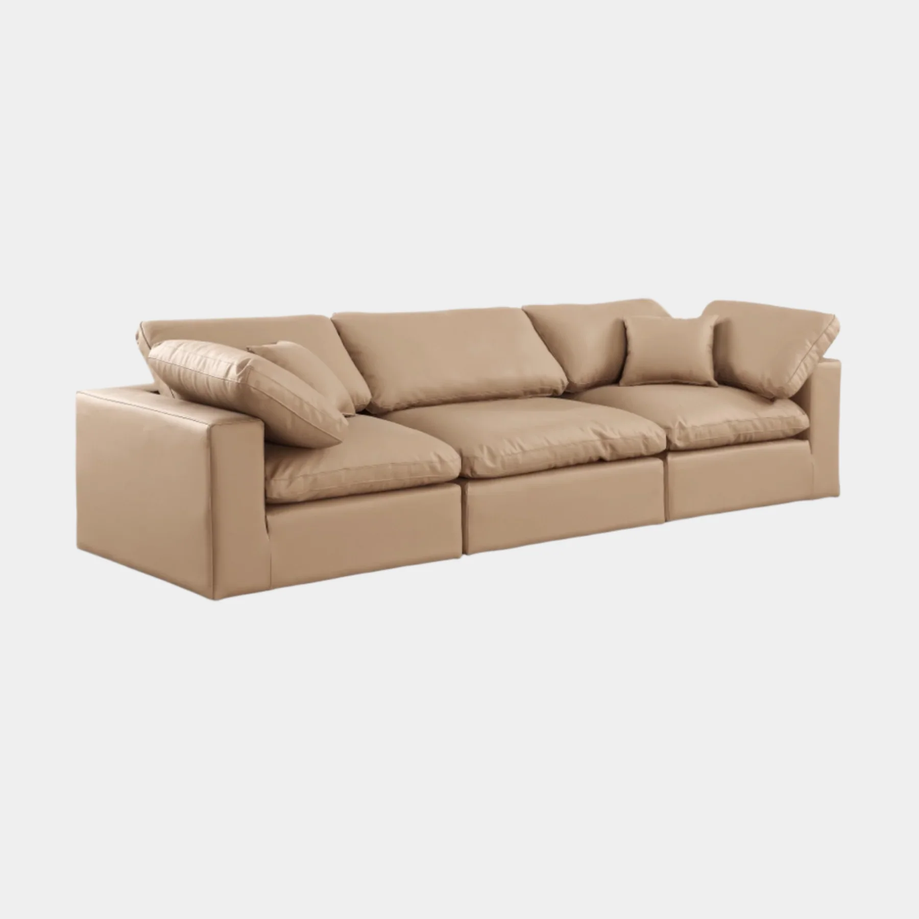 Comfy Vegan Leather Sofa - Image 40