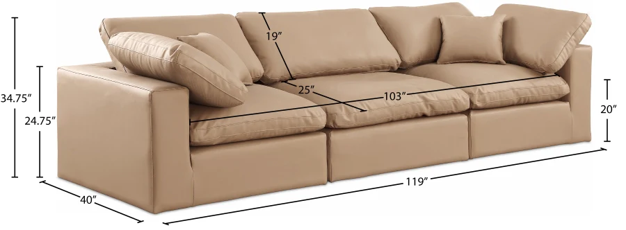 Comfy Vegan Leather Sofa - Image 47