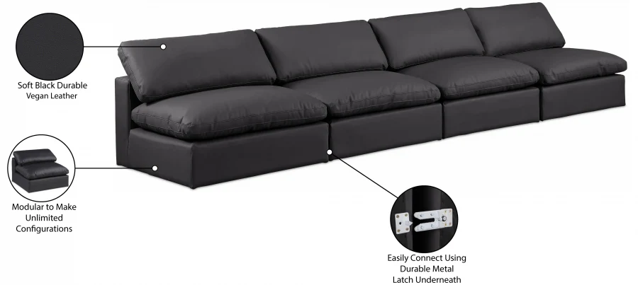 Comfy Vegan Leather Sofa - Image 20