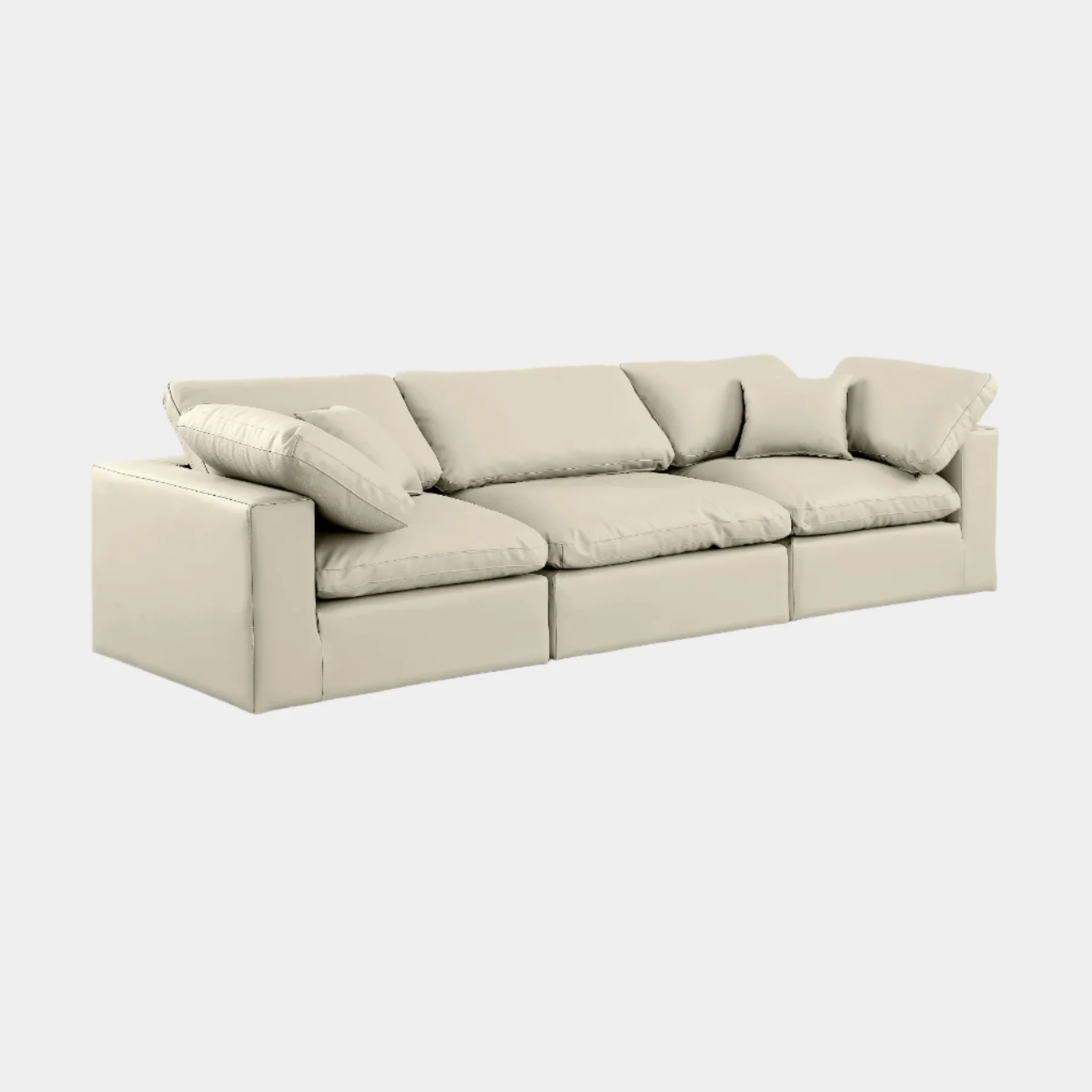 Comfy Vegan Leather Sofa - Image 22