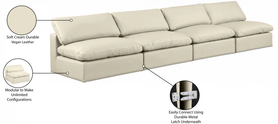 Comfy Vegan Leather Sofa - Image 29