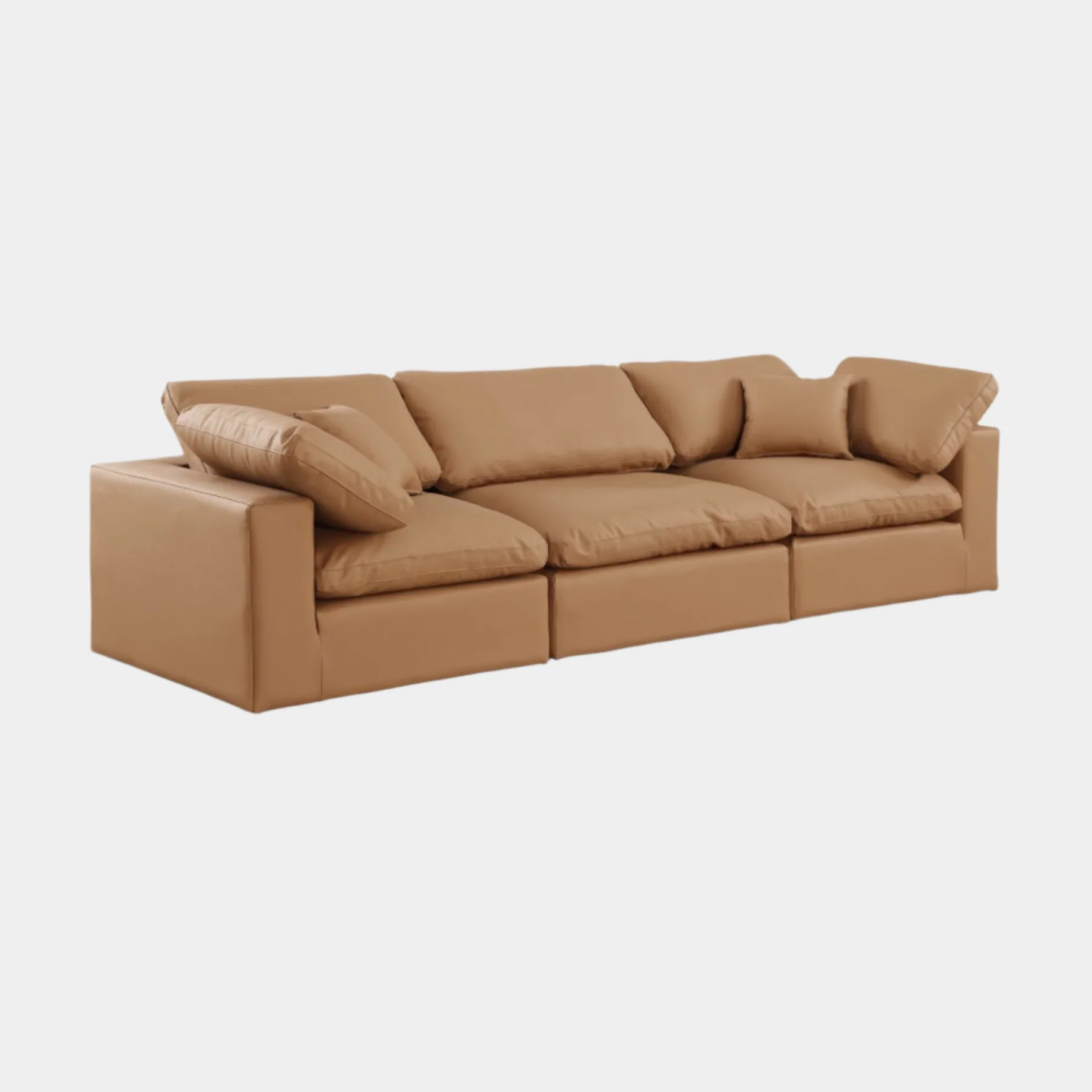 Comfy Vegan Leather Sofa - Image 30