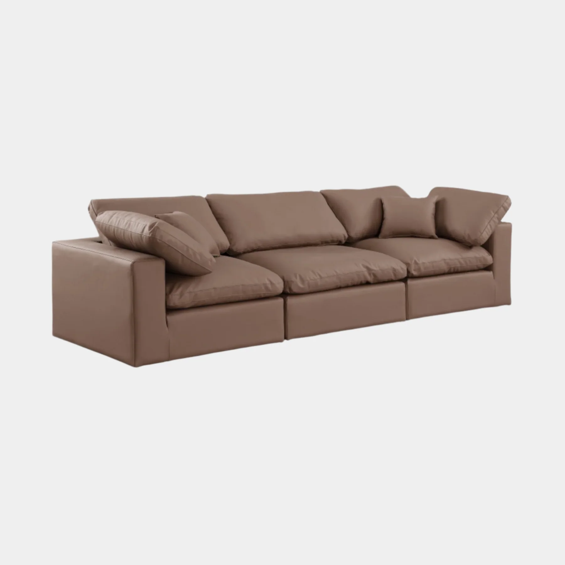 Comfy Vegan Leather Sofa - Image 40