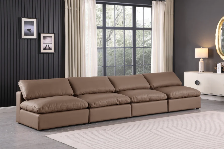 Comfy Vegan Leather Sofa - Image 41