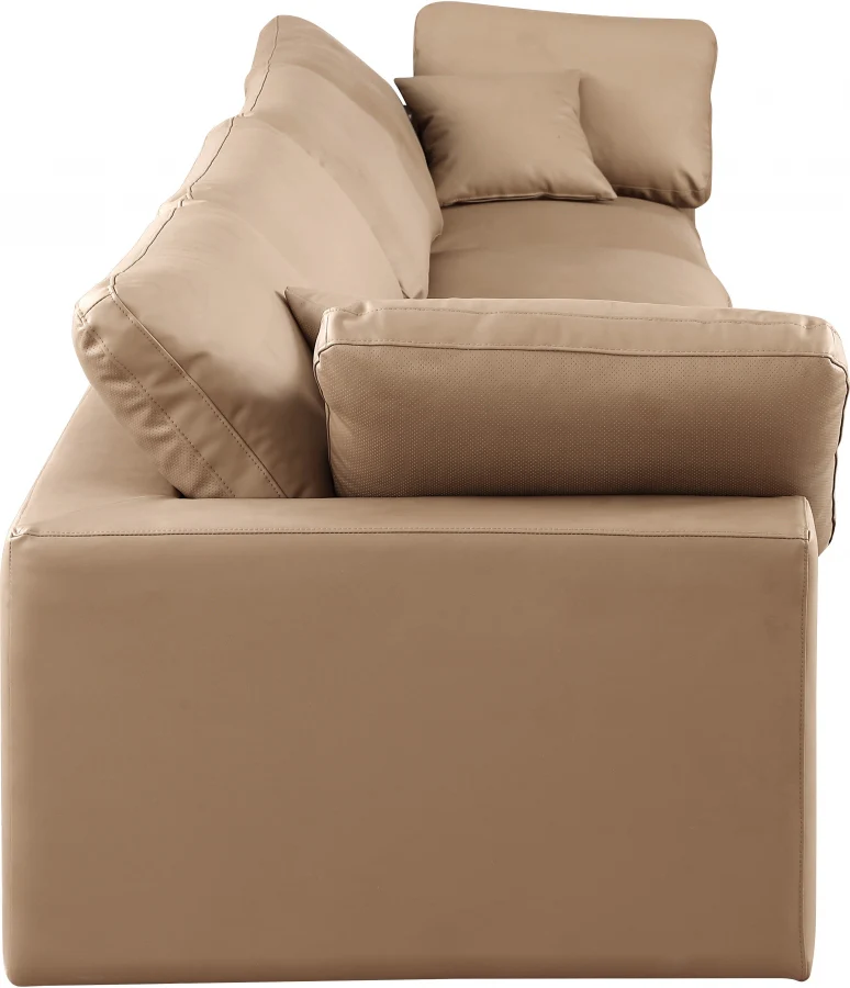 Comfy Vegan Leather Sofa - Image 44