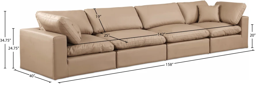 Comfy Vegan Leather Sofa - Image 47