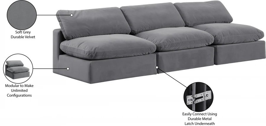Comfy Velvet Sofa - Image 9