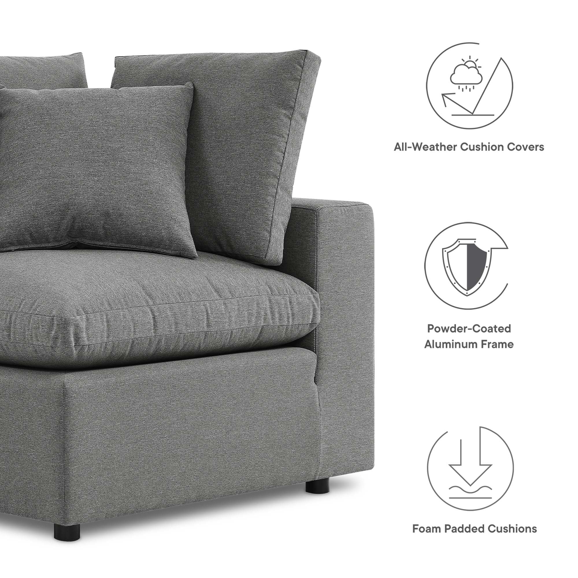 Commix 4-Piece Outdoor Patio Sectional Sofa - Image 14