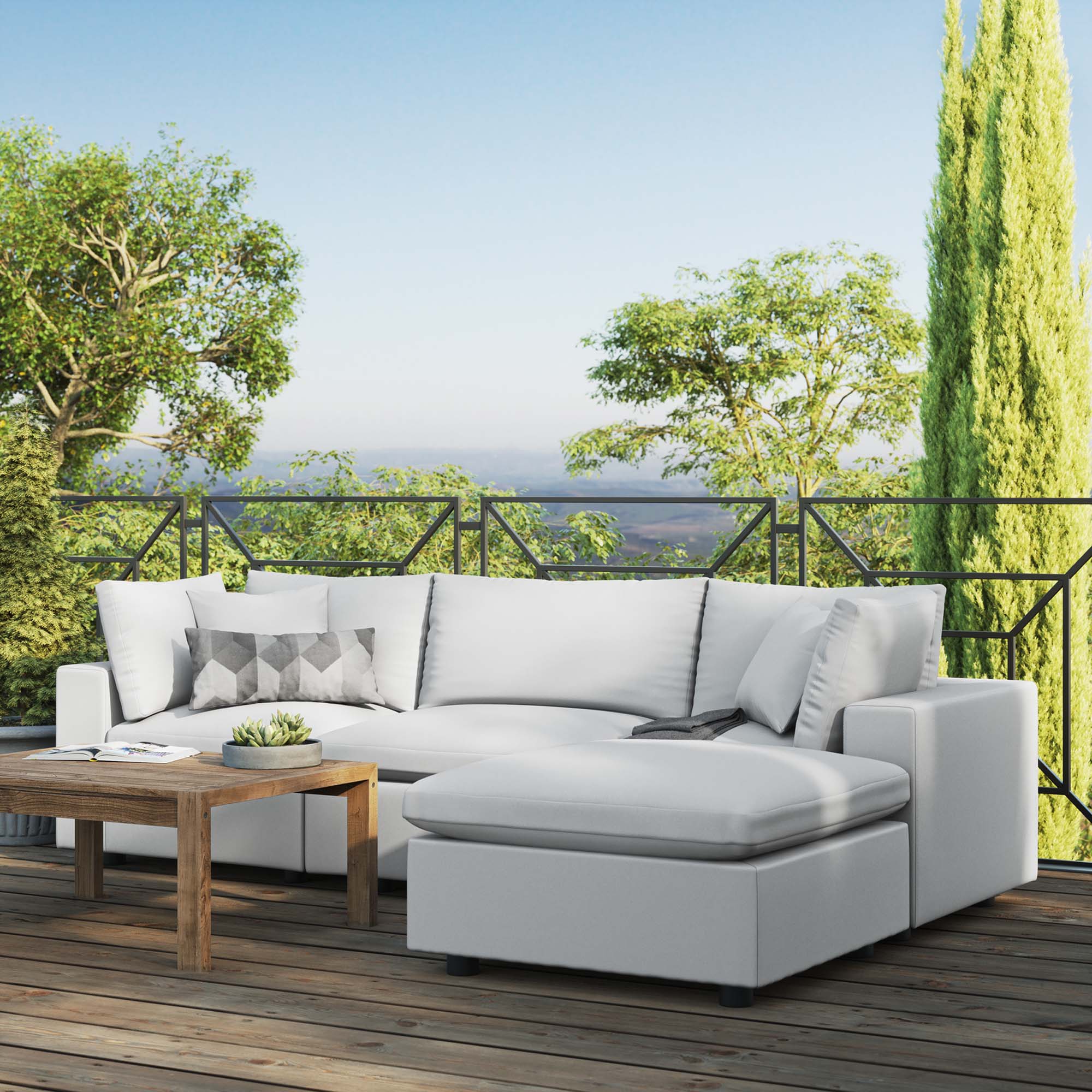 Commix 4-Piece Outdoor Patio Sectional Sofa - Image 16
