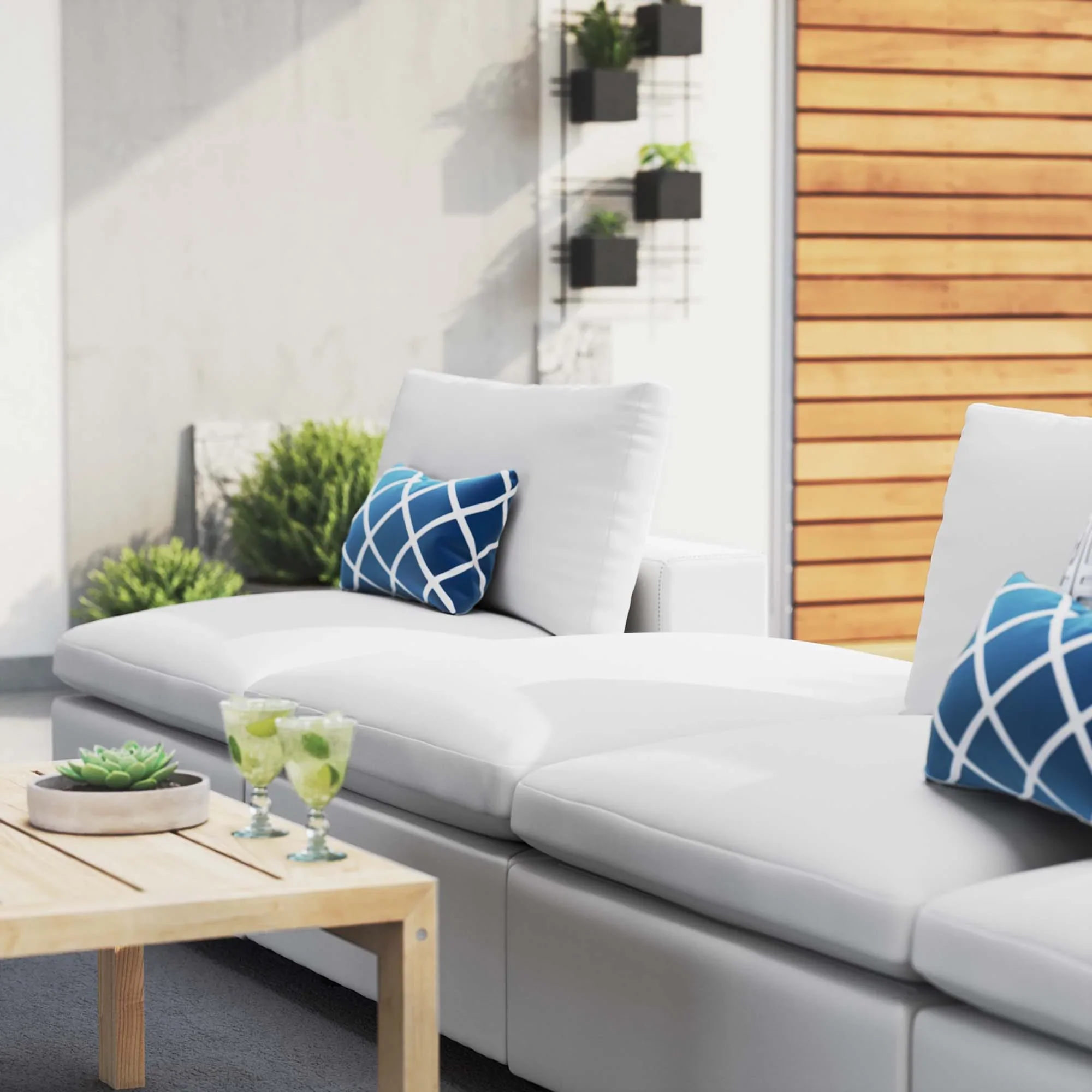 Commix 4-Piece Sunbrella® Outdoor Patio Sectional Sofa in White - Image 3