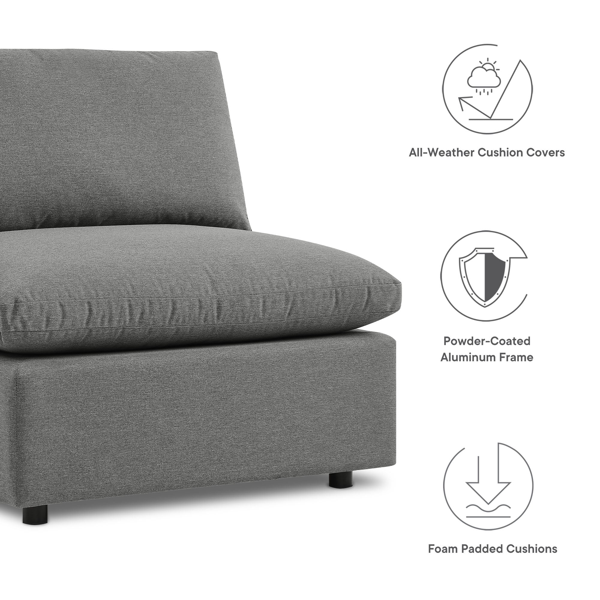 Commix 5-Piece Outdoor Patio Sectional Sofa - Image 10