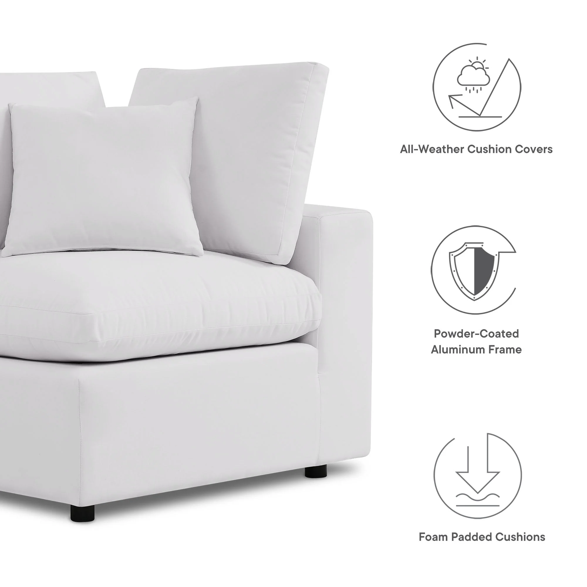Commix 5-Piece Outdoor Patio Sectional Sofa - Image 22