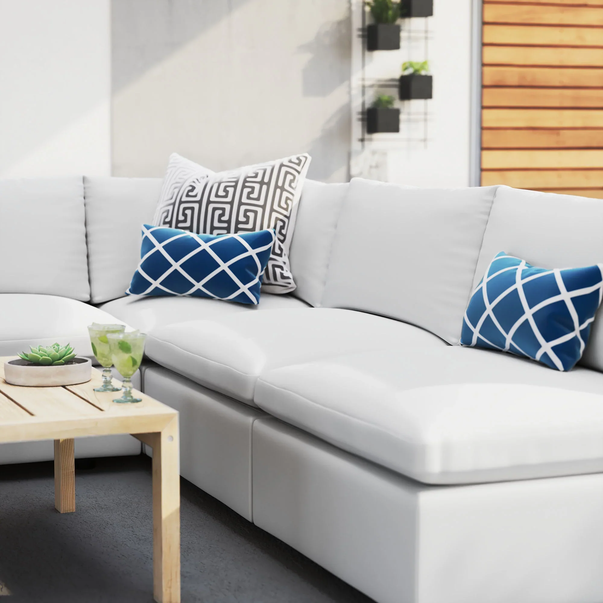 Commix 5-Piece Sunbrella® Outdoor Patio Sectional Sofa - Image 3