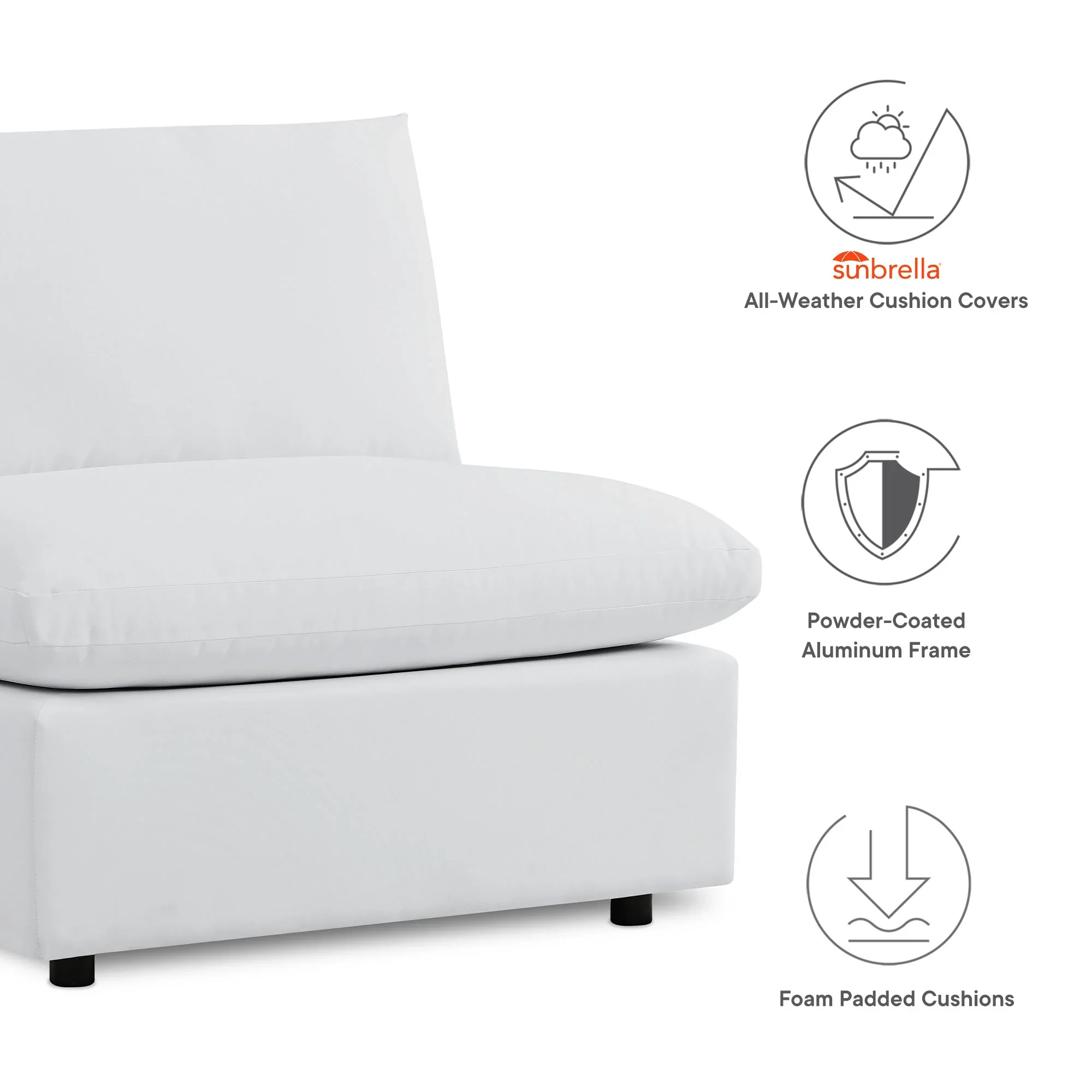 Commix 5-Piece Sunbrella® Outdoor Patio Sectional Sofa - Image 4
