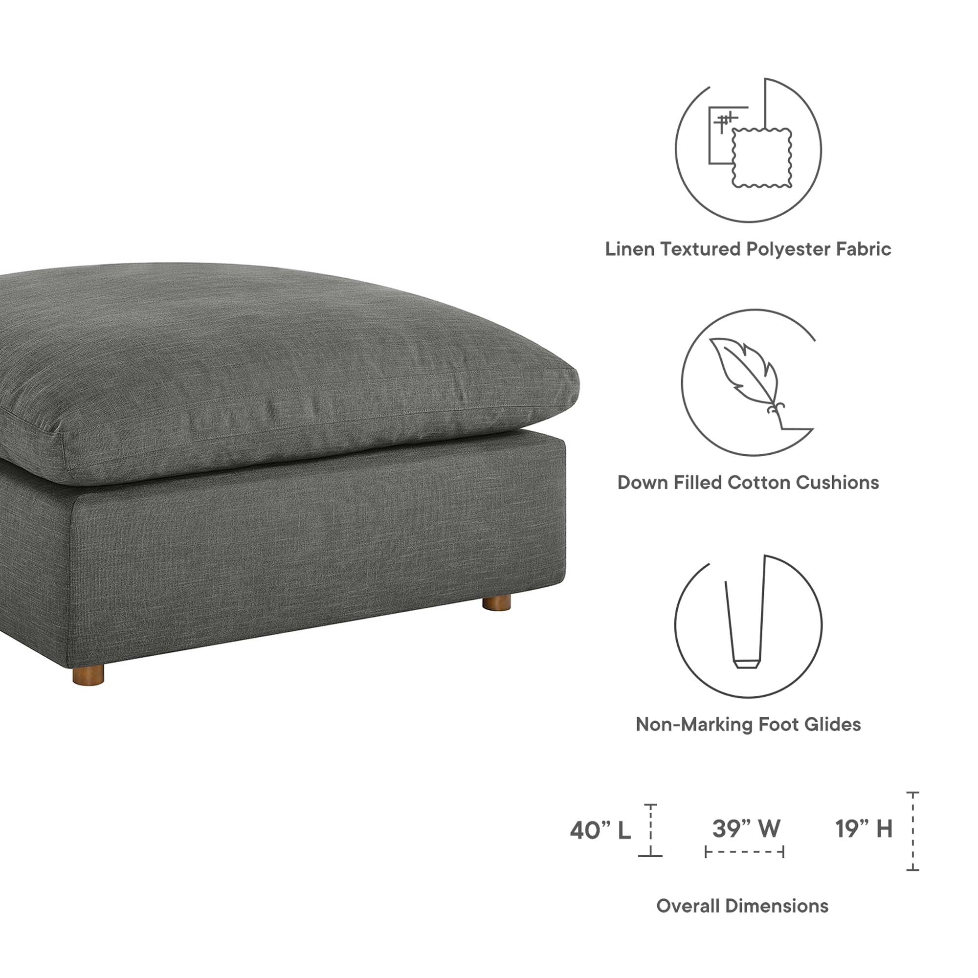 Commix 6-Piece Down Filled Overstuffed Sectional Sofa - Image 18