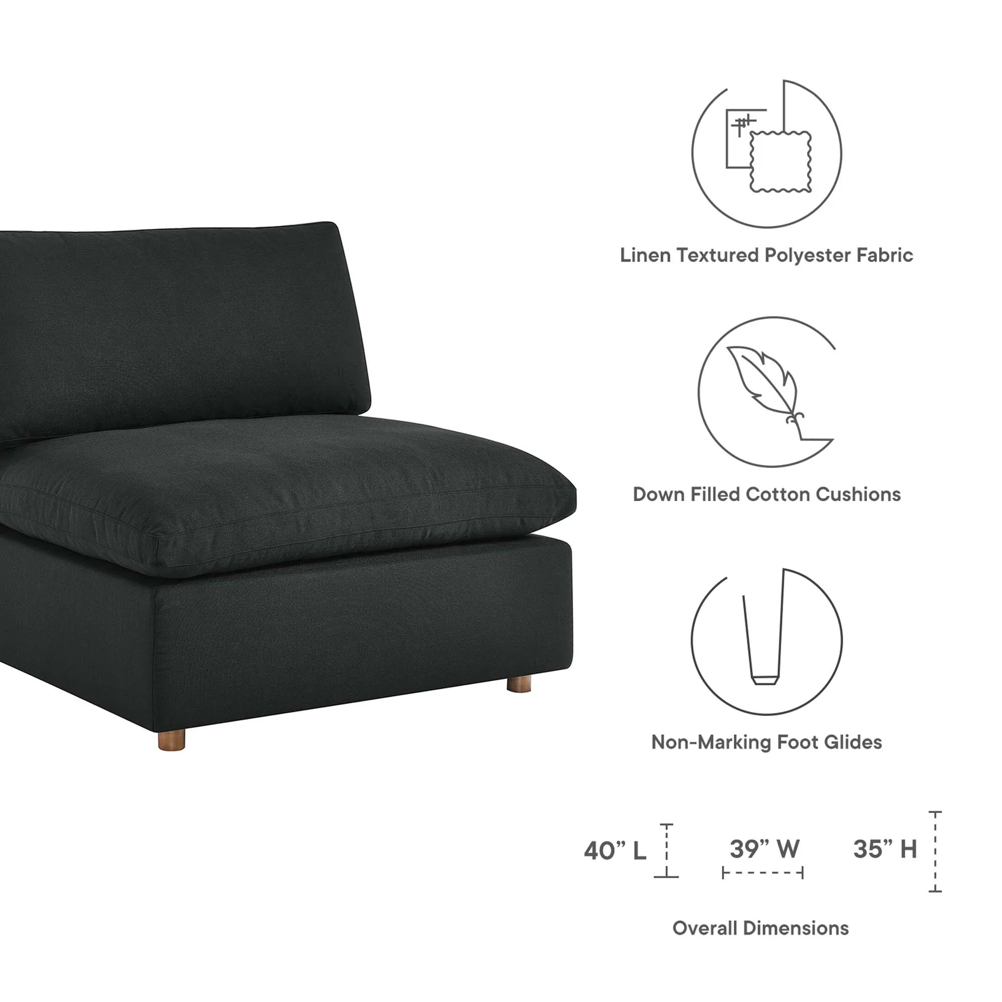 Commix 6-Piece Down Filled Overstuffed Sectional Sofa - Image 40