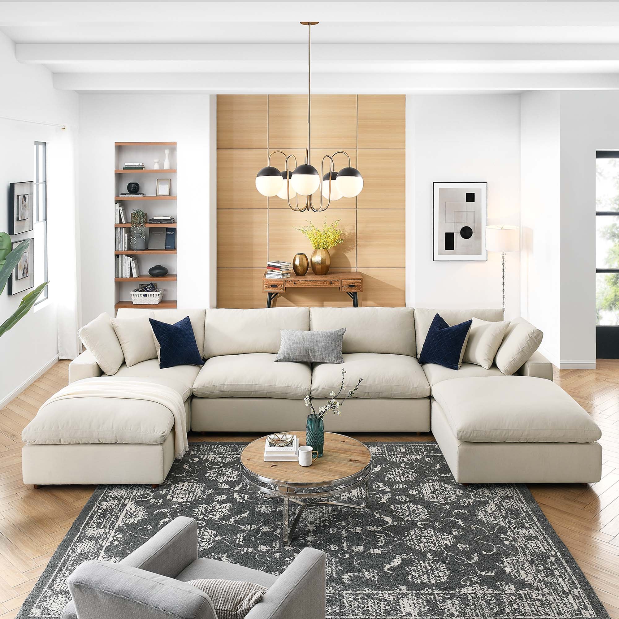 Commix 6-Piece Down Filled Overstuffed Sectional Sofa - Image 71