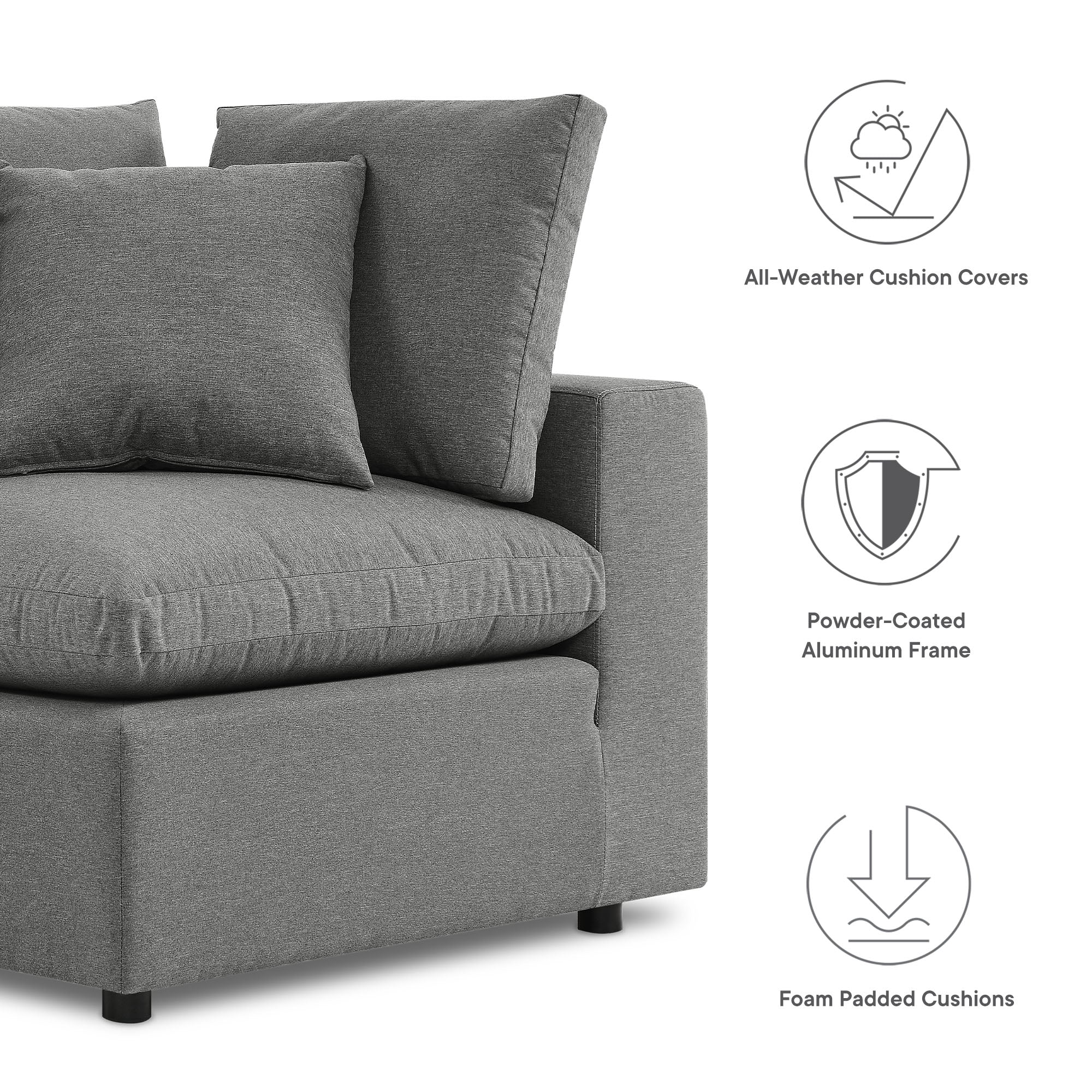 Commix 6-Piece Outdoor Patio Sectional Sofa - Image 12