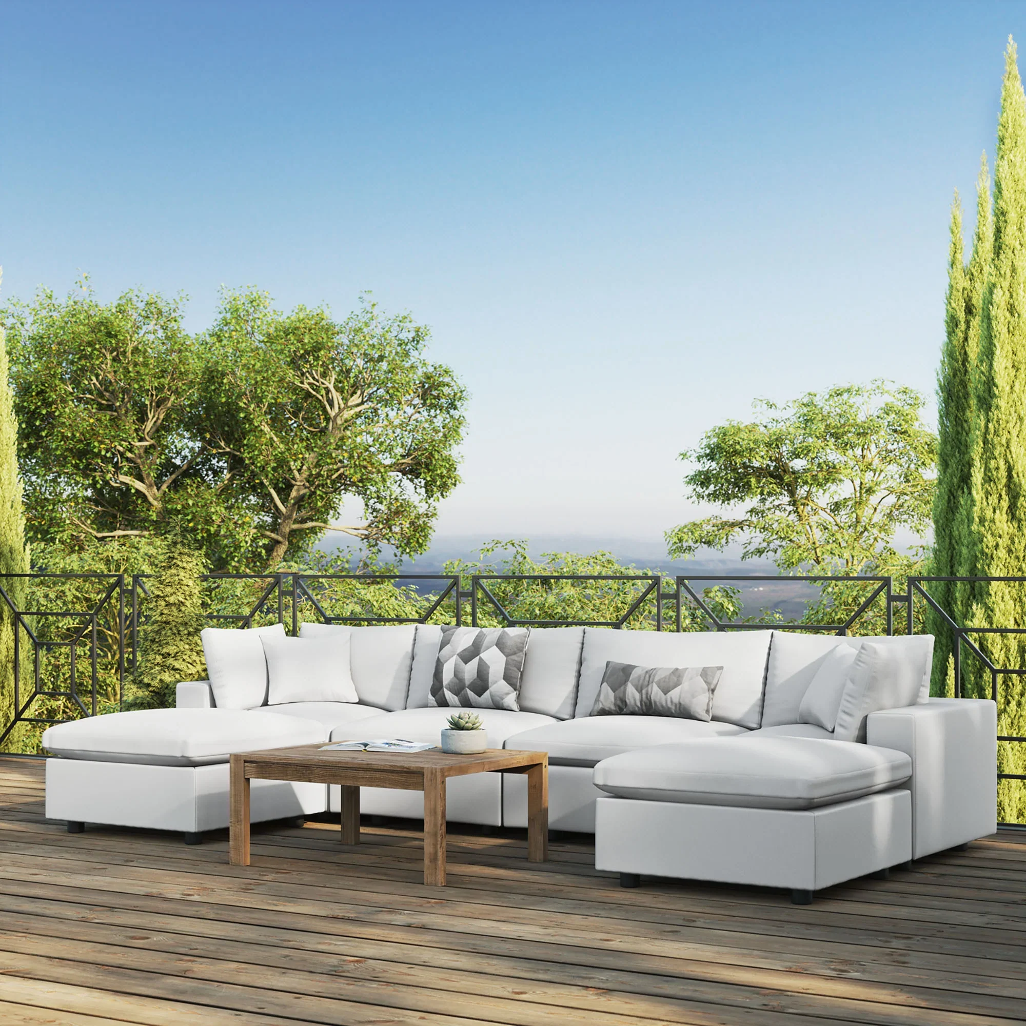 Commix 6-Piece Outdoor Patio Sectional Sofa - Image 14