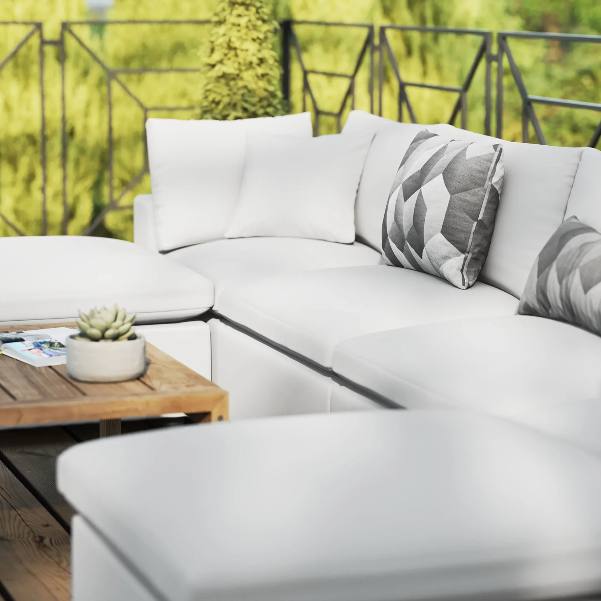 Commix 6-Piece Outdoor Patio Sectional Sofa - Image 15