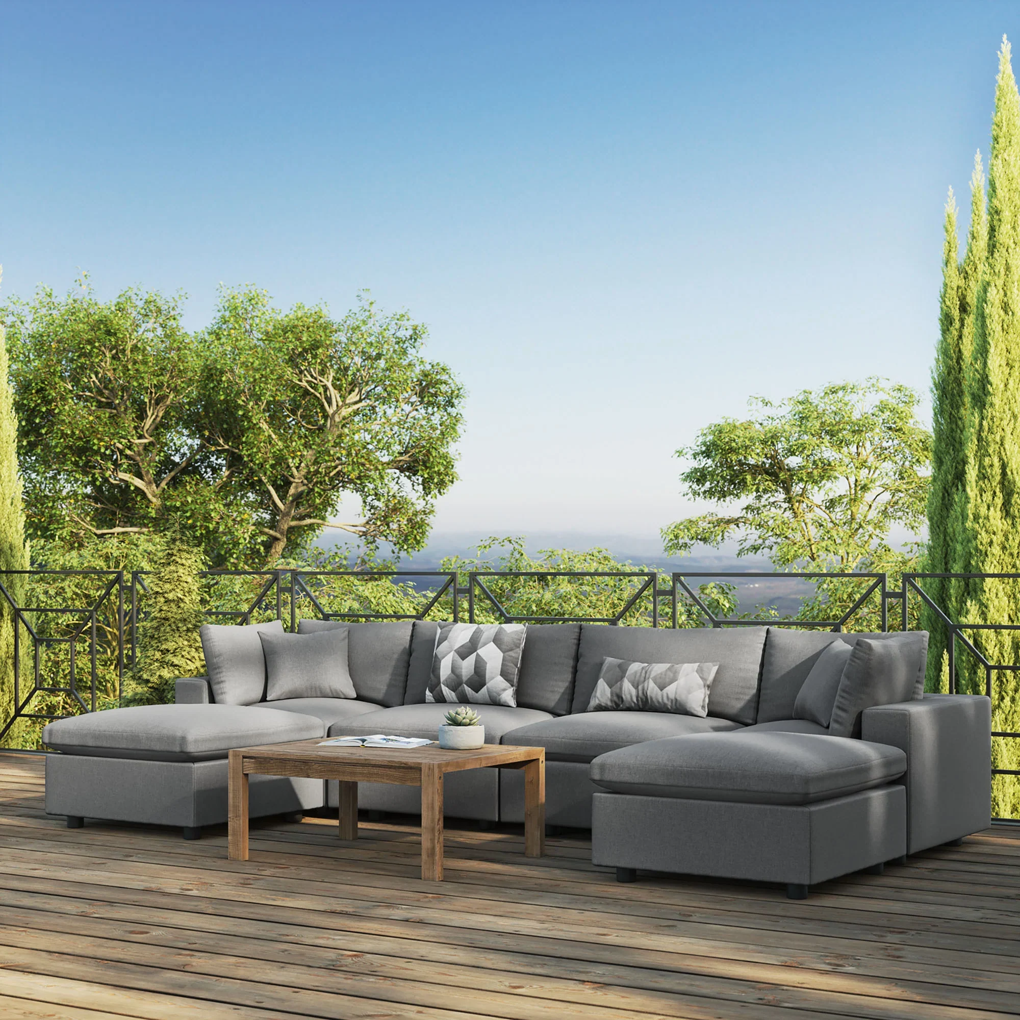 Commix 6-Piece Outdoor Patio Sectional Sofa - Image 2