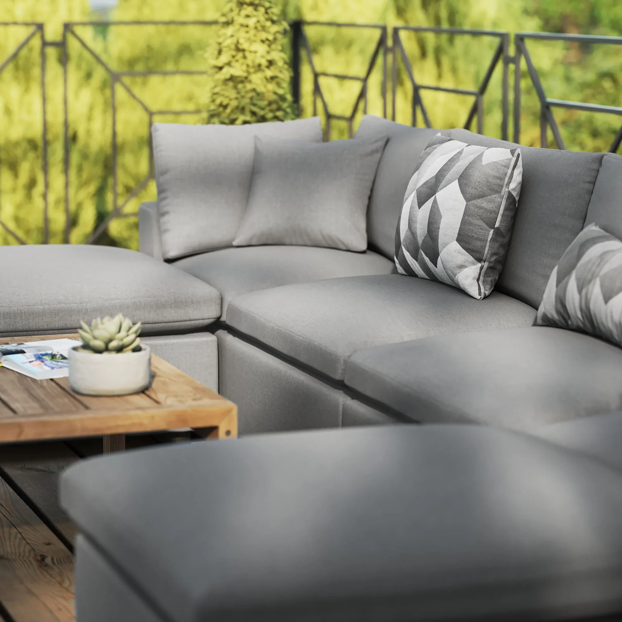 Commix 6-Piece Outdoor Patio Sectional Sofa - Image 3