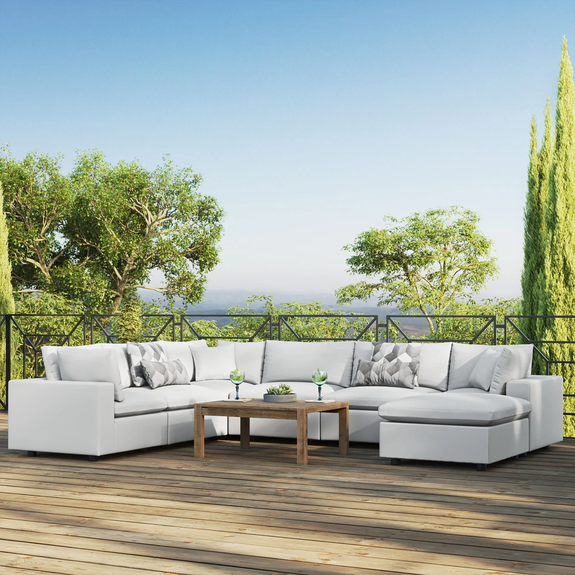 Commix 7-Piece Outdoor Patio Sectional Sofa - Image 15