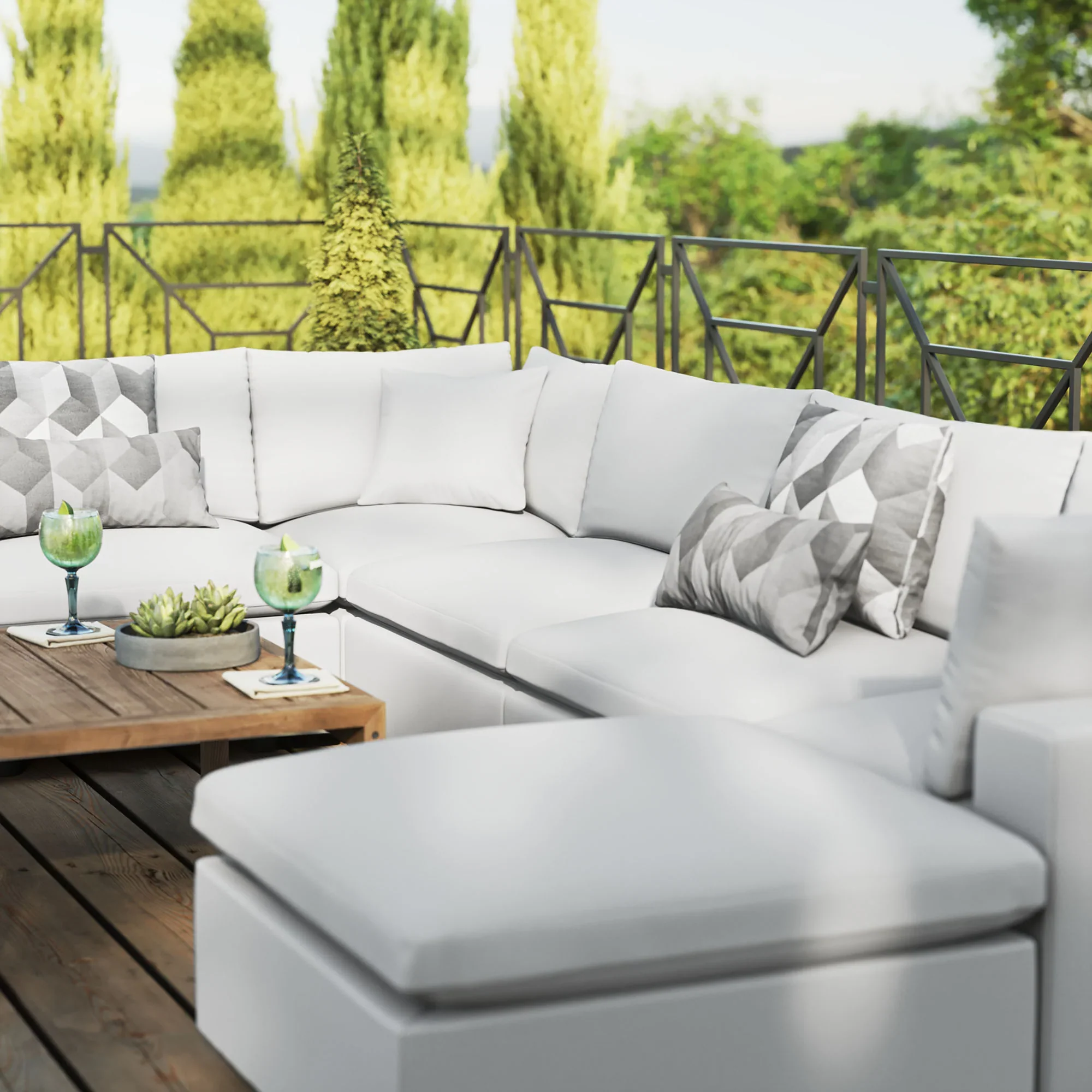 Commix 7-Piece Outdoor Patio Sectional Sofa - Image 16