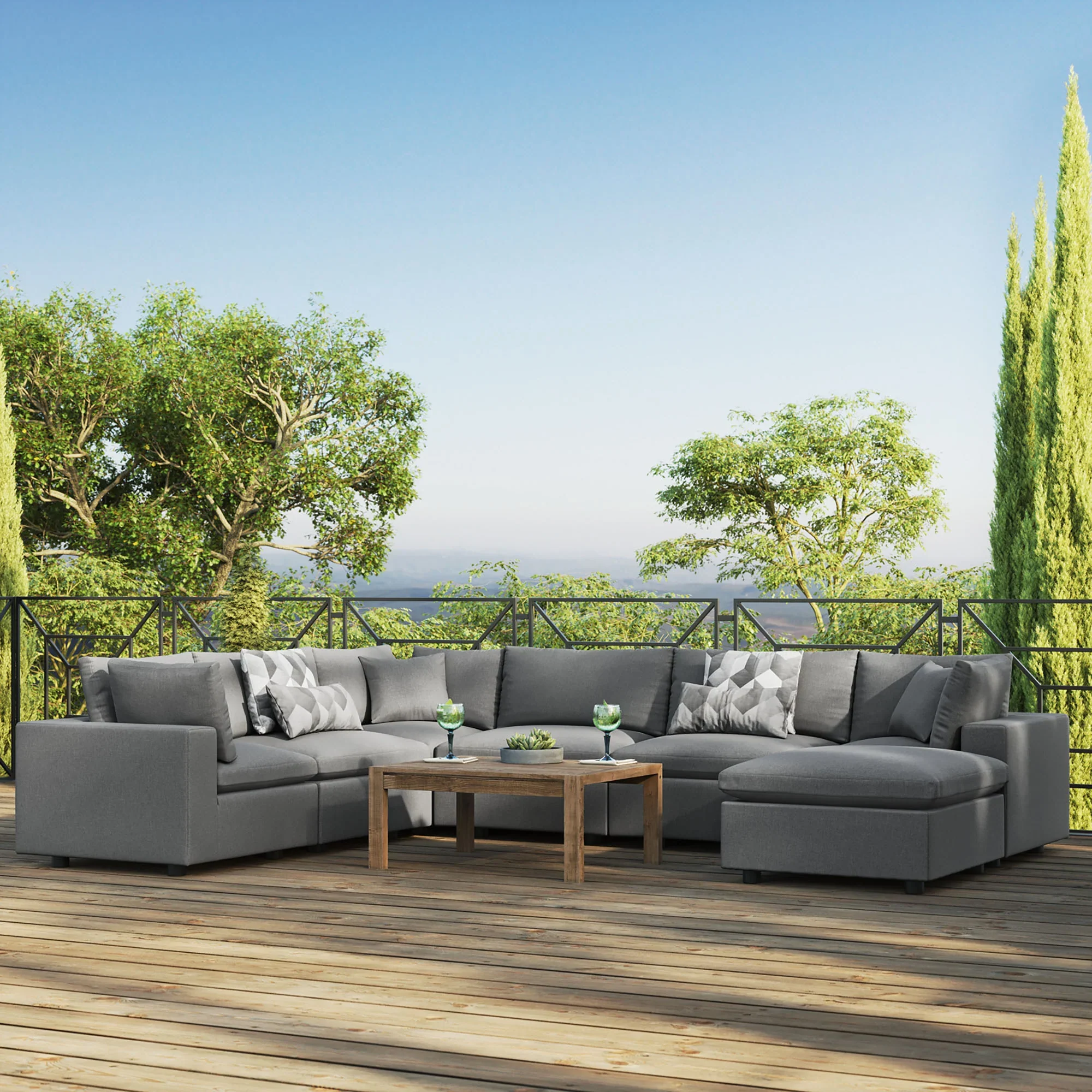 Commix 7-Piece Outdoor Patio Sectional Sofa - Image 2