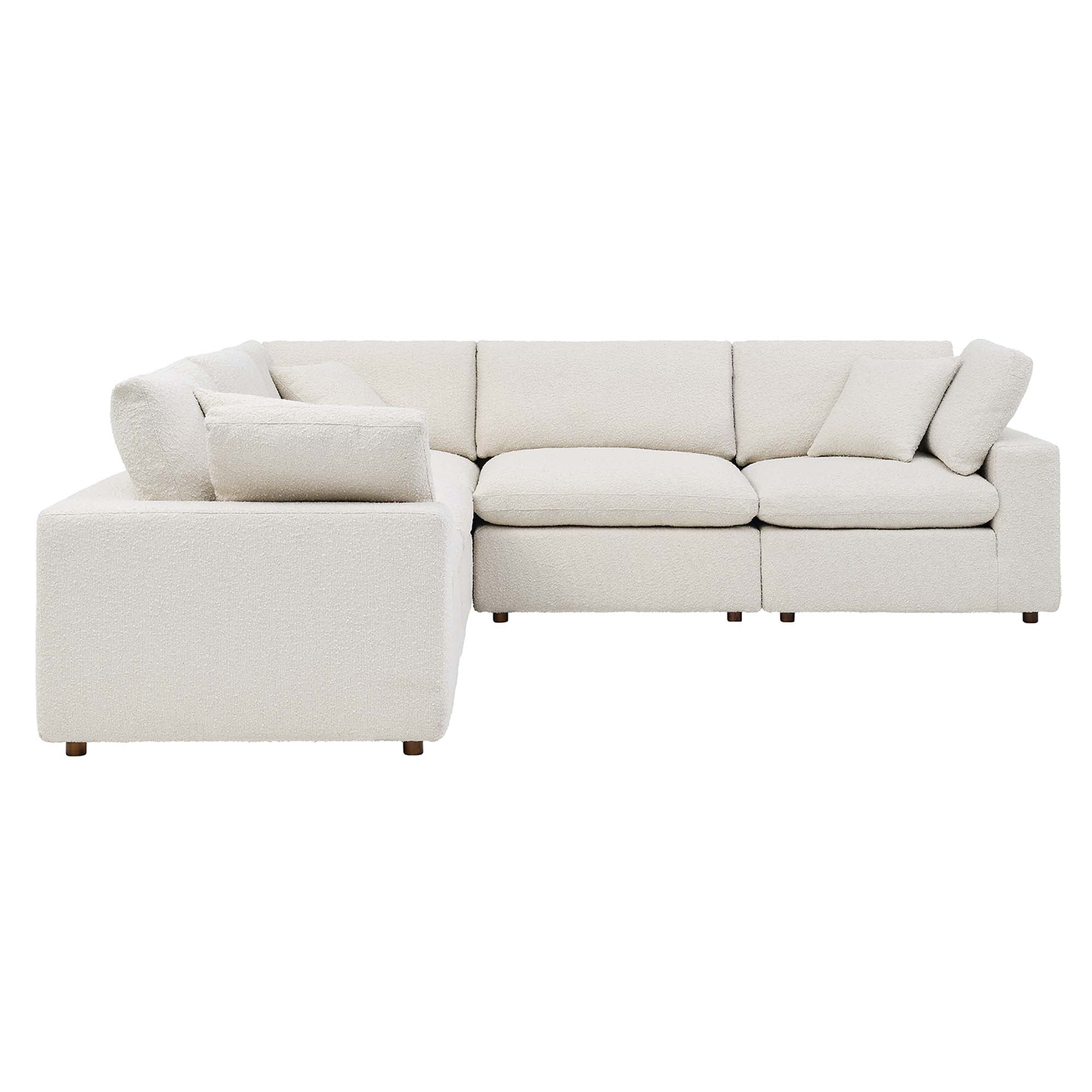 Commix Down Filled Overstuffed Boucle 5-Piece Sectional Sofa - Image 4