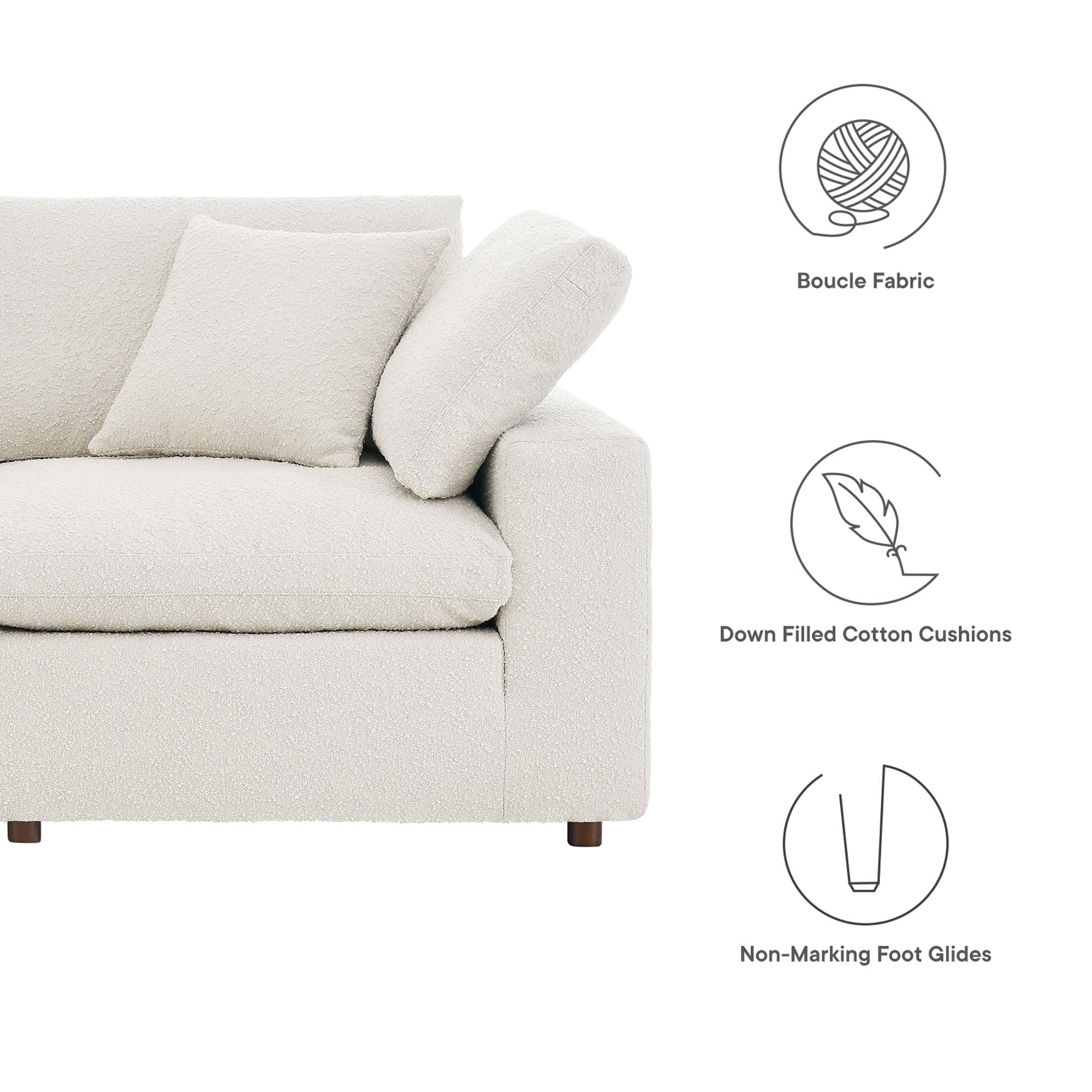 Commix Down Filled Overstuffed Boucle 5-Piece Sectional Sofa - Image 5