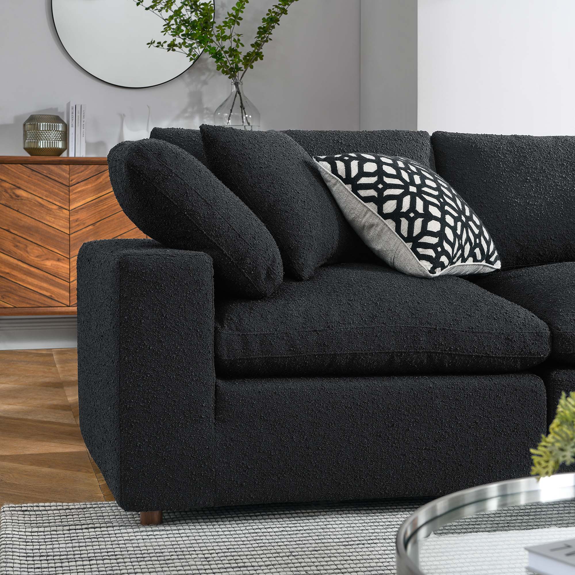 Commix Down Filled Overstuffed Boucle 5-Piece Sectional Sofa - Image 8