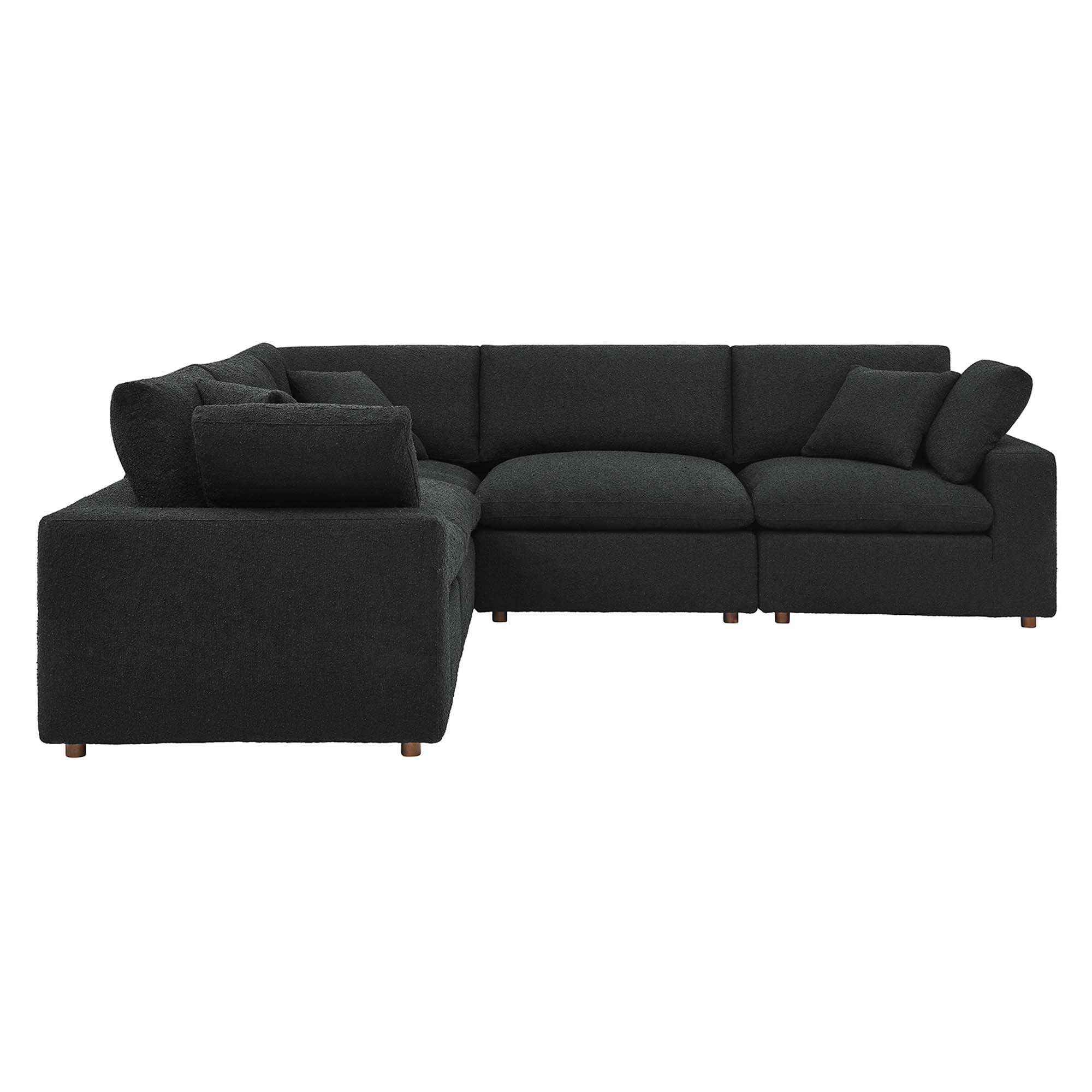 Commix Down Filled Overstuffed Boucle 5-Piece Sectional Sofa - Image 9