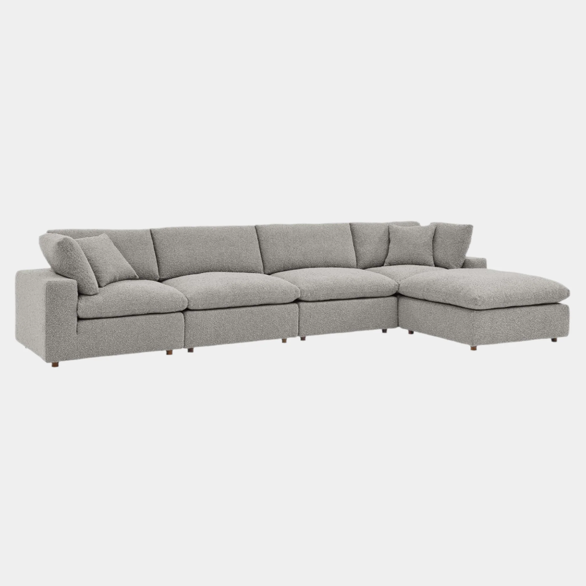 Commix Down Filled Overstuffed Boucle Fabric 5-Piece Sectional Sofa - Image 11
