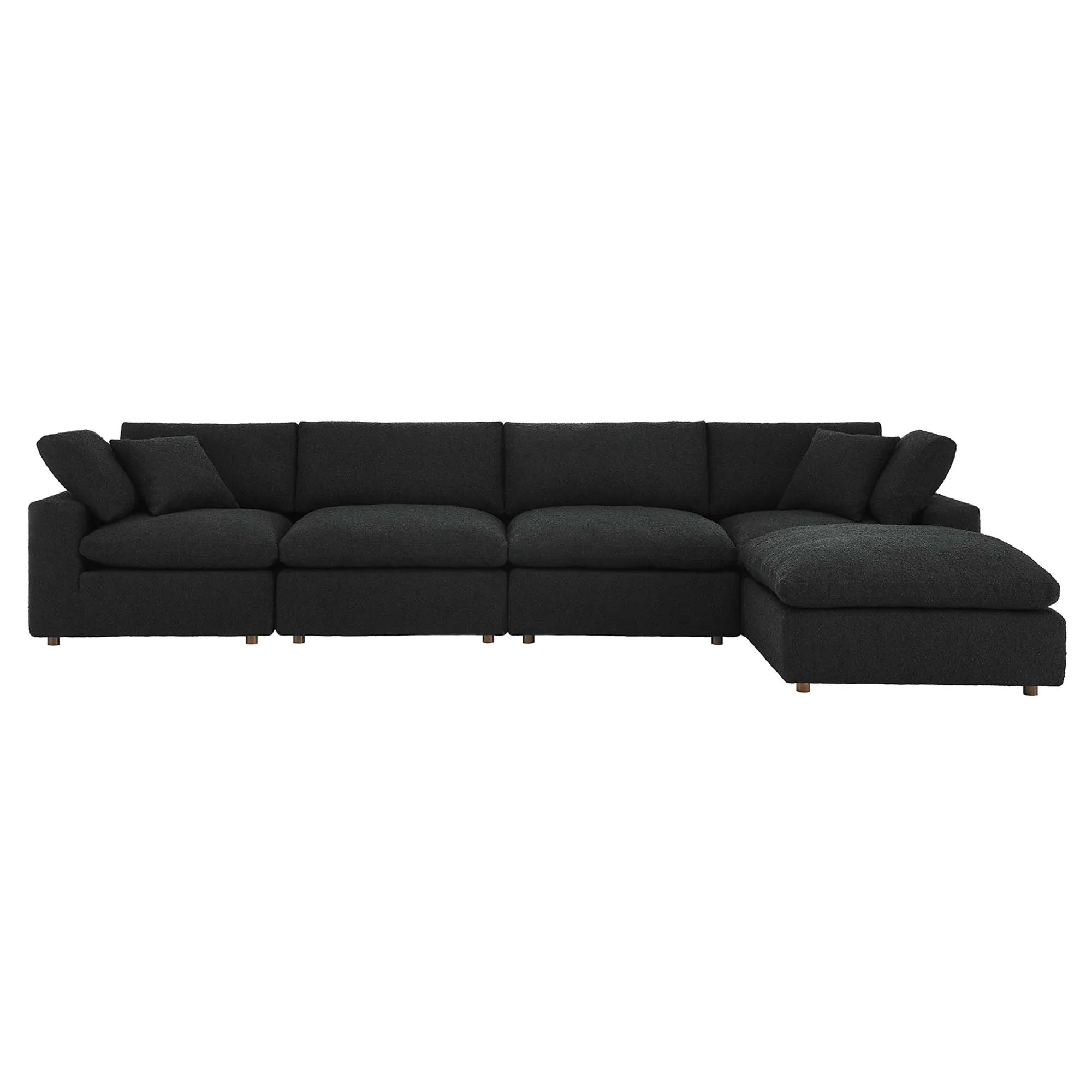 Commix Down Filled Overstuffed Boucle Fabric 5-Piece Sectional Sofa - Image 9