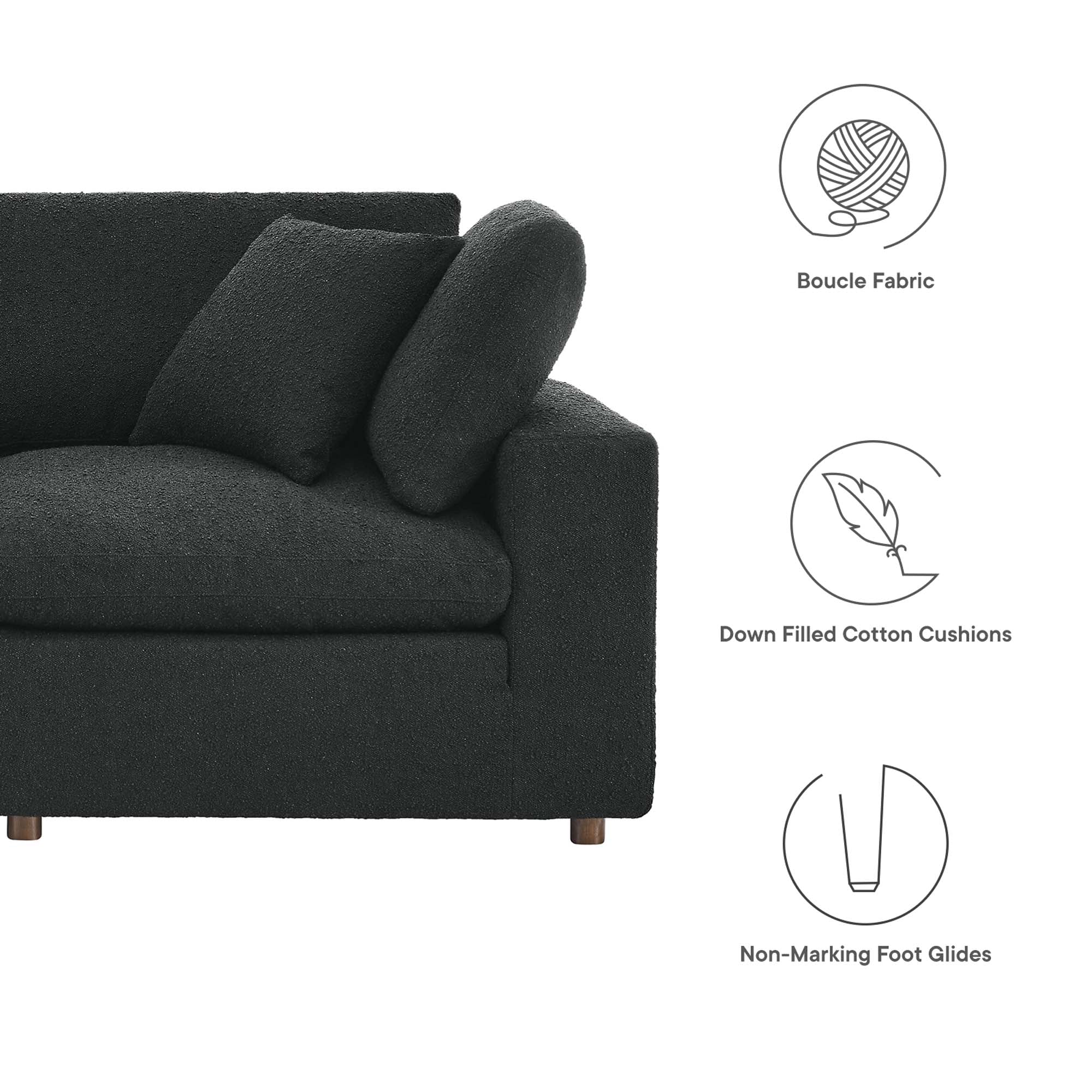 Commix Down Filled Overstuffed Boucle Fabric 6-Piece Sectional Sofa - Image 10