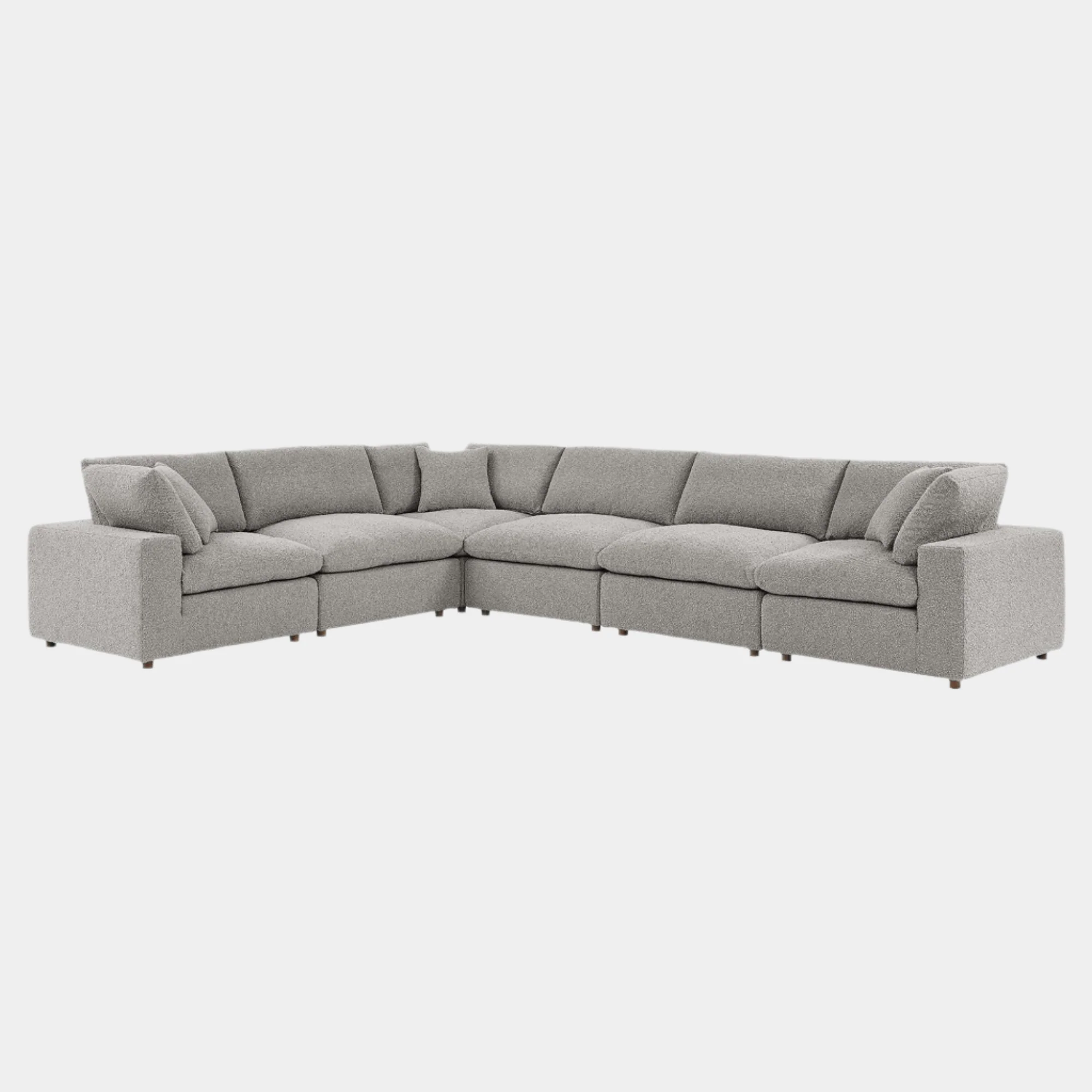 Commix Down Filled Overstuffed Boucle Fabric 6-Piece Sectional Sofa - Image 11