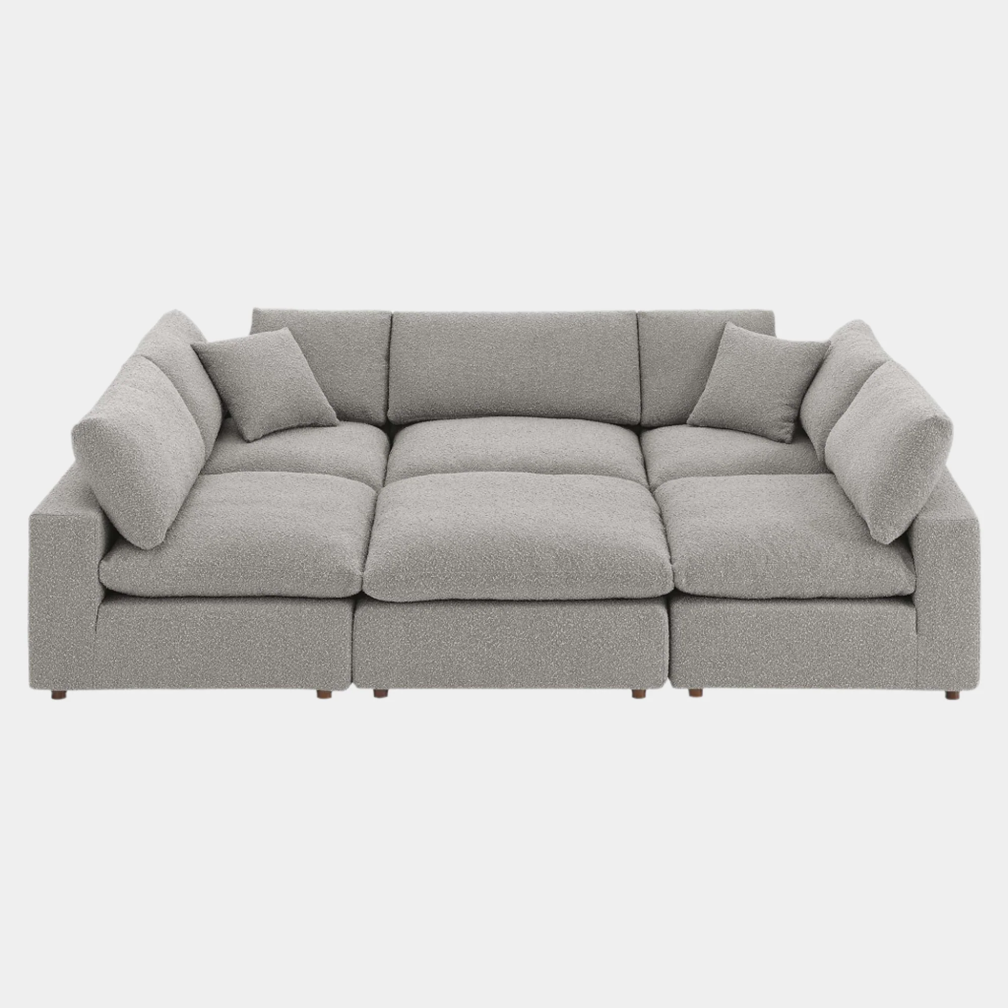 Commix Down Filled Overstuffed Boucle Fabric 6-Piece Sectional Sofa - Image 11
