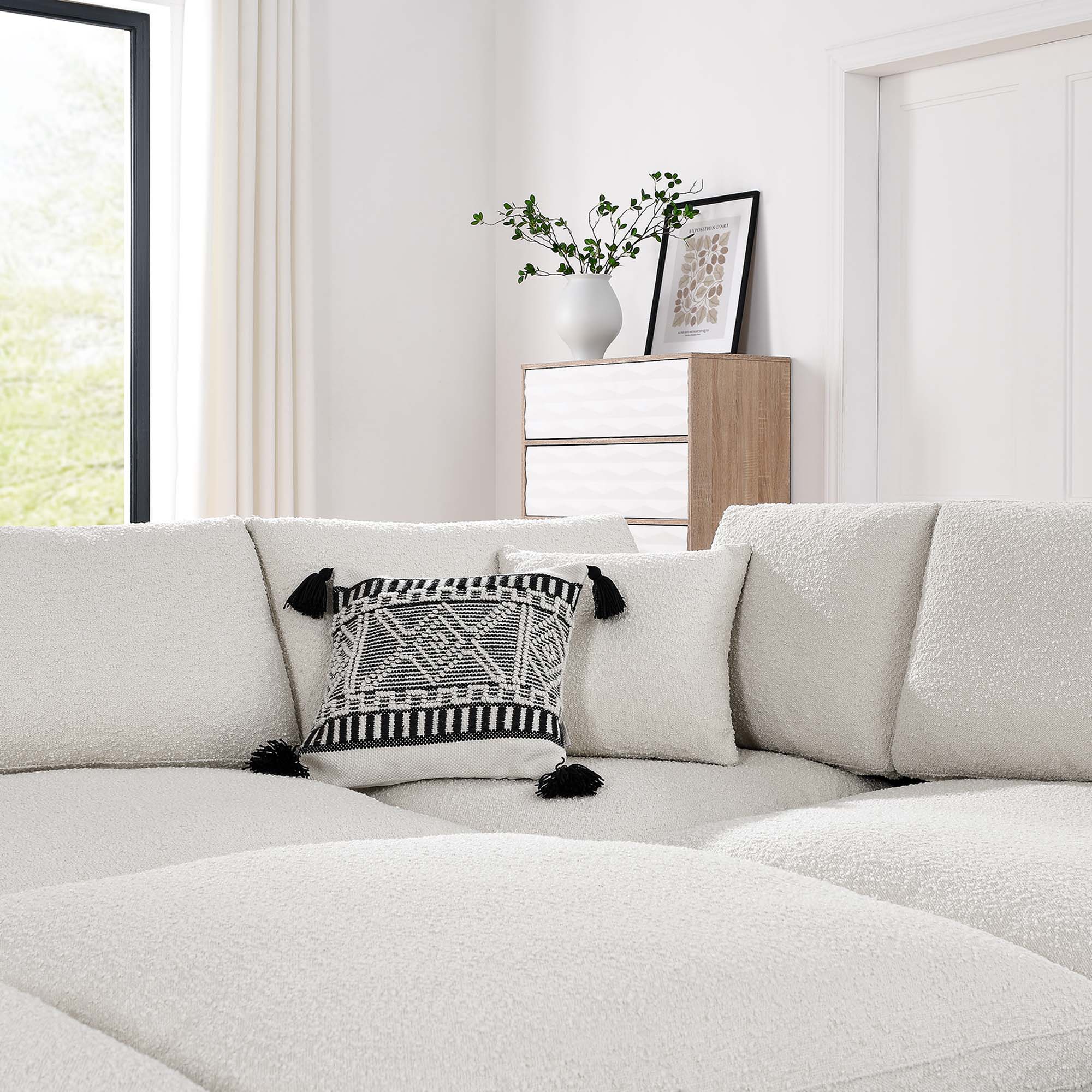 Commix Down Filled Overstuffed Boucle Fabric 6-Piece Sectional Sofa - Image 3