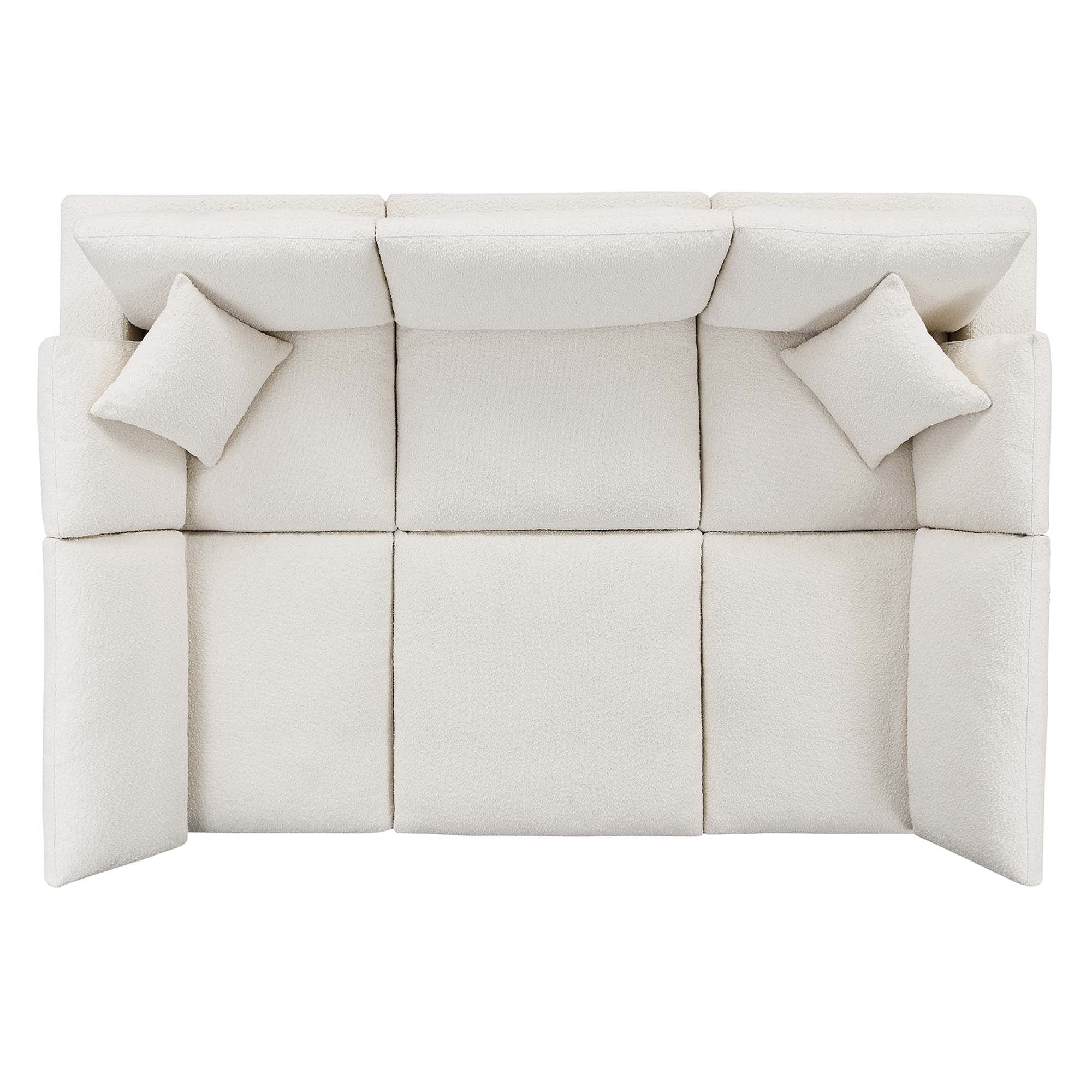 Commix Down Filled Overstuffed Boucle Fabric 6-Piece Sectional Sofa - Image 4