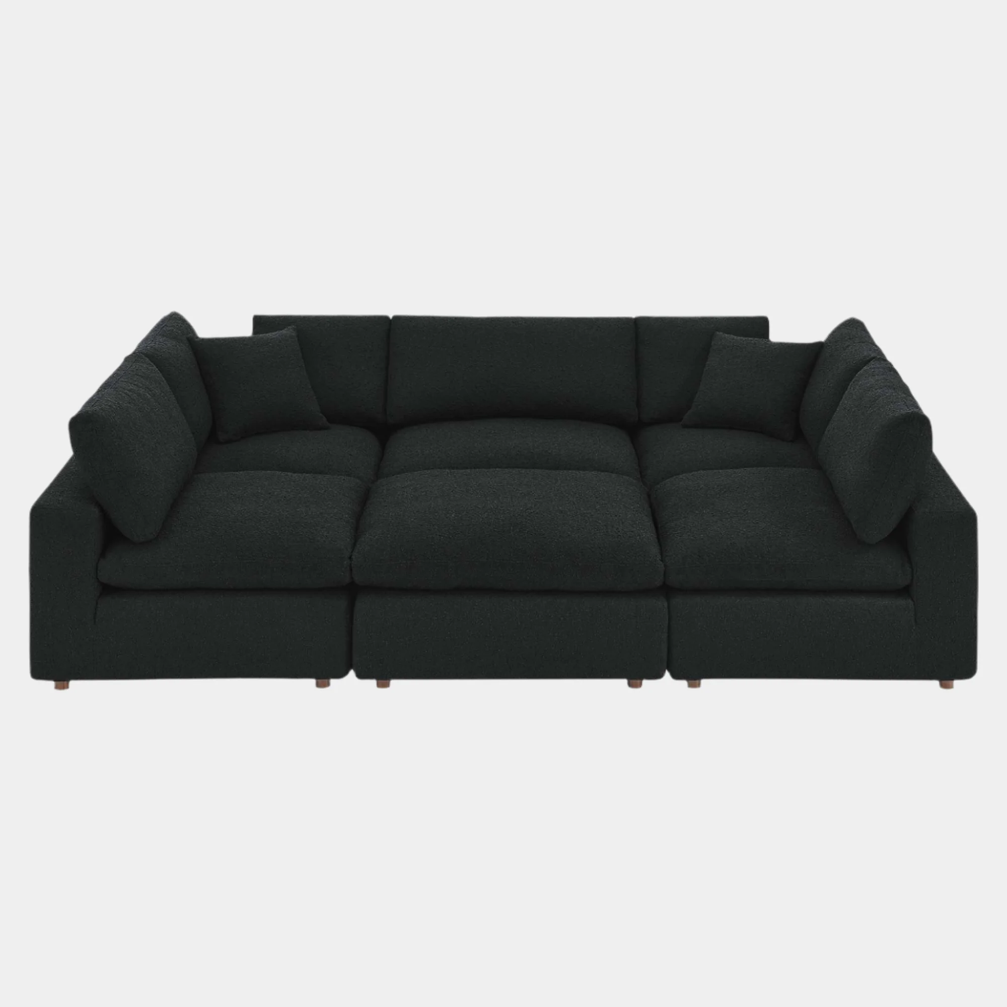 Commix Down Filled Overstuffed Boucle Fabric 6-Piece Sectional Sofa - Image 6